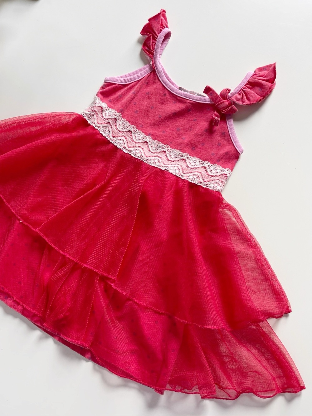 Jelly The Pug Red Polkadot Tulle Dress | Size 4